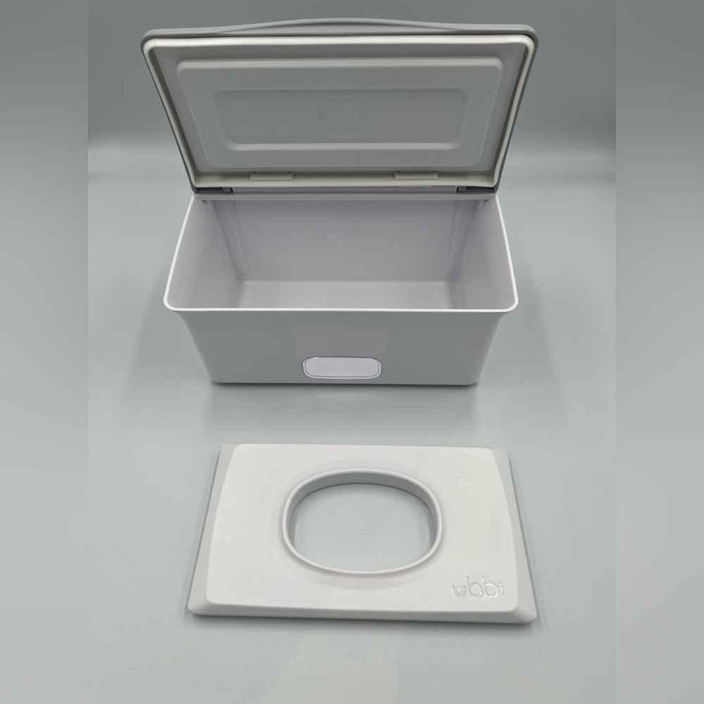 Ubbi Baby Wipes Dispenser, With Weighted Plate, Non-Slip Rubber Feet, Gray